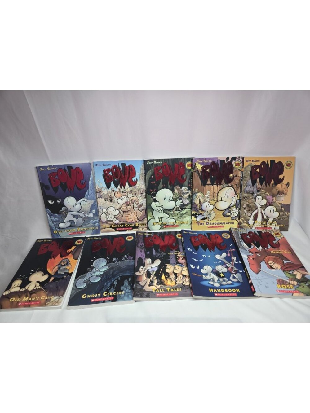 Bone Jeff Smith Lot of 10 Books 1-7 Plus Extras Graphic Novel Fantasy Comics Lot